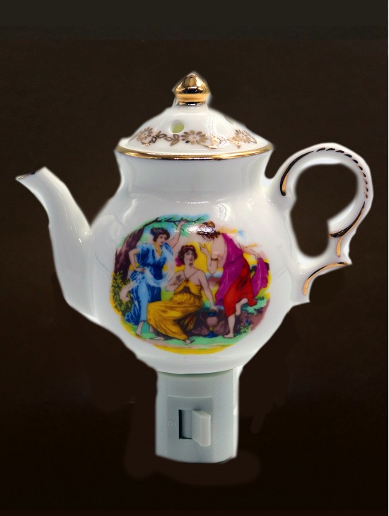 Porcelain Teapot Night Light With Gift Box